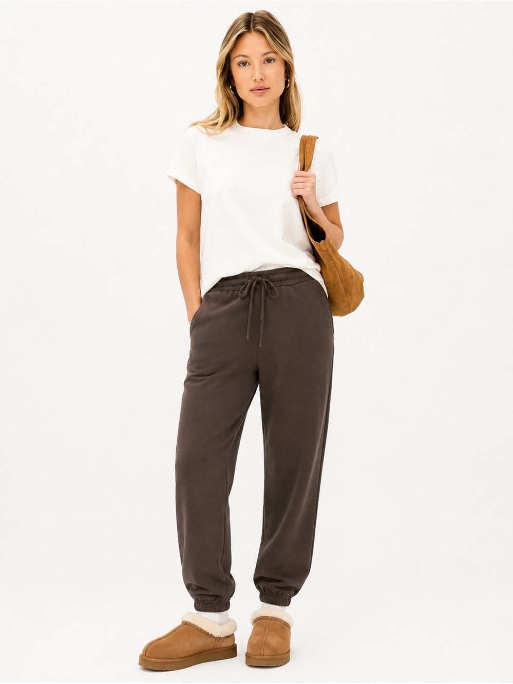 DONNI. The Eco Terry Sweatpants-Espresso Brown-NWT-L-Made in USA